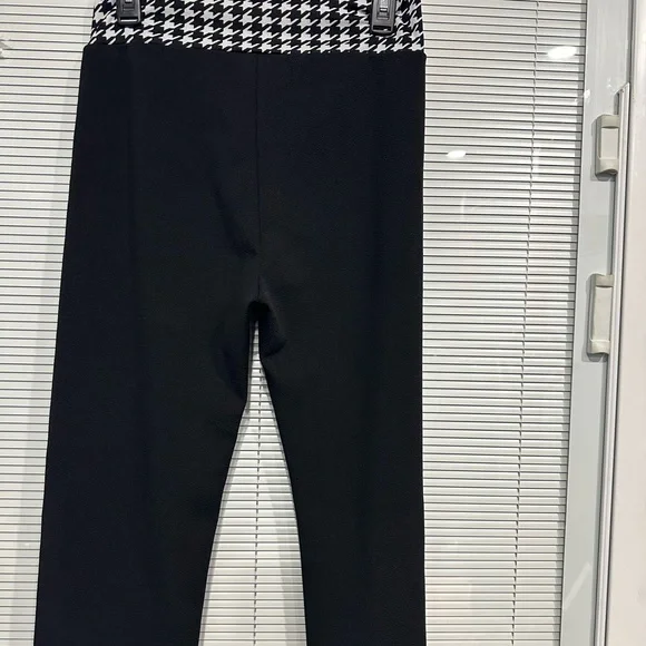 SHEIN Black Pants with Houndstooth Waistband - Picture 3 of 5